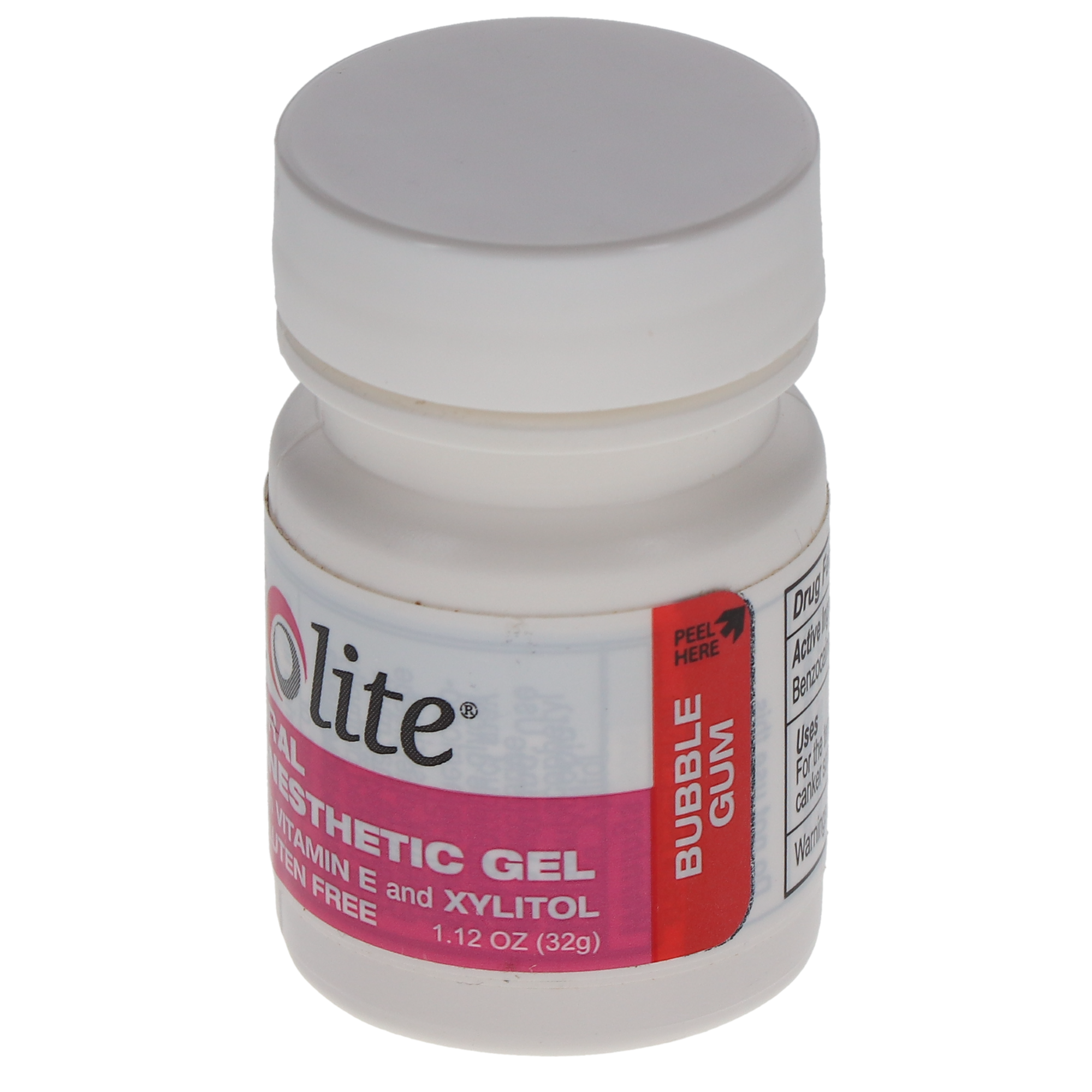 Iolite Topical Benzocaine Anesthetic Gel / Bubble Gum Flavor / 32g (1.12 oz) / Vitamin E / Xylitol / MADE IN USA