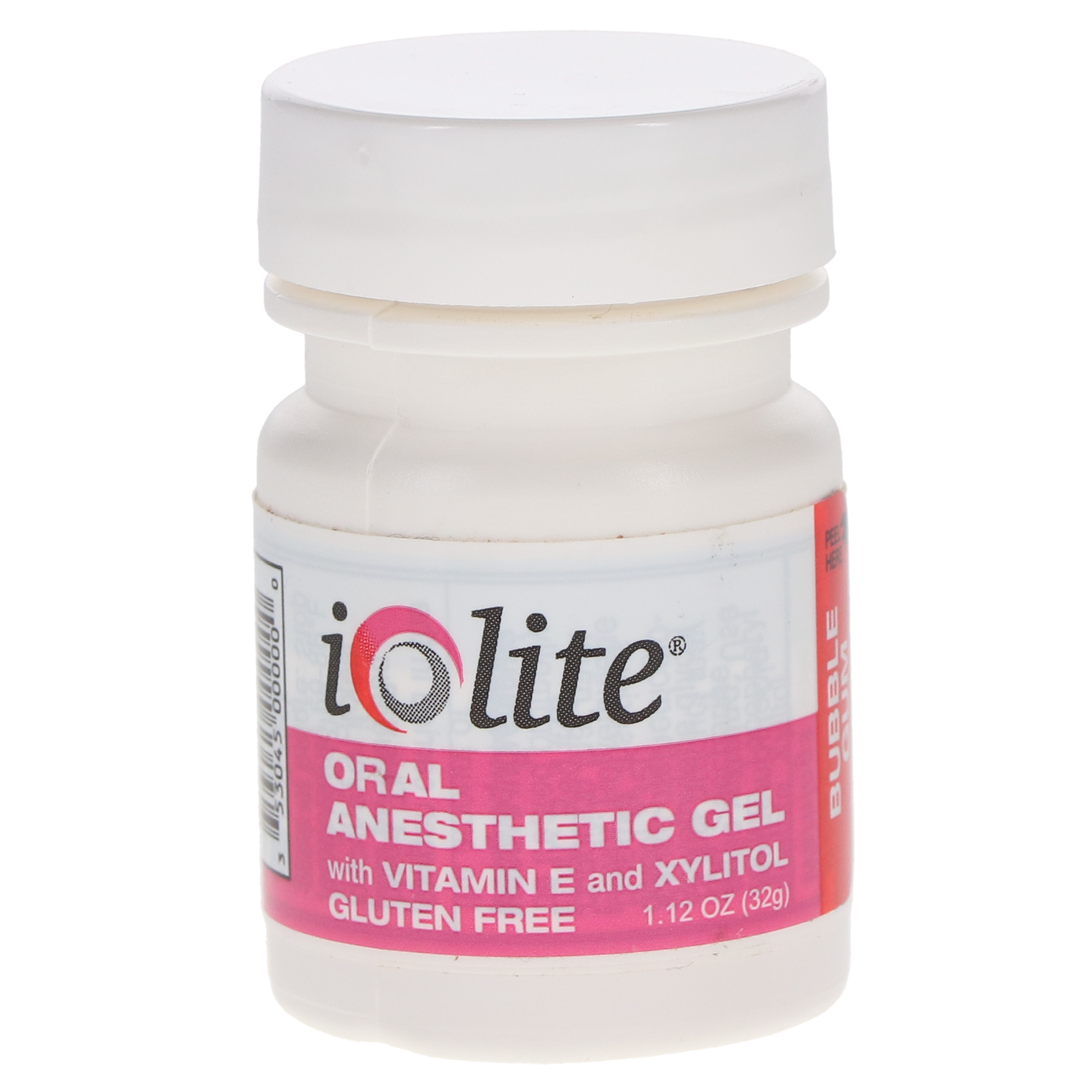 Iolite Topical Benzocaine Anesthetic Gel / Bubble Gum Flavor / 32g (1.12 oz) / Vitamin E / Xylitol / MADE IN USA