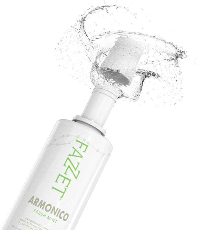 Fazzet Armonico Anti-Gingivitis Oral Rinse Mouthwash / 17 fl oz (500 ml) bottle / Alcohol Free / Gluten Free / Paraben Free / Fresh Mint Flavor / MADE IN USA