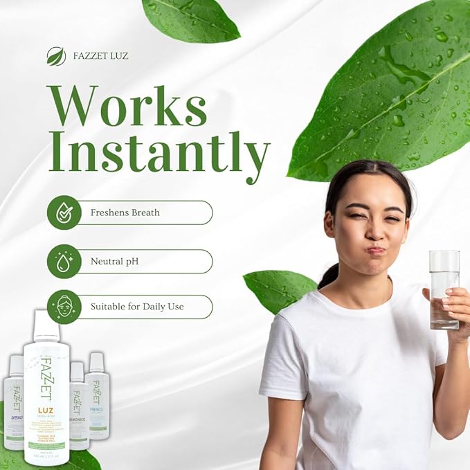 Fazzet Luz Tonsil Stone Prevention Oral Rinse Mouthwash / 17 fl oz (500 ml) bottle / Alcohol Free / Gluten Free / Paraben Free / Fresh Mint Flavor / MADE IN USA