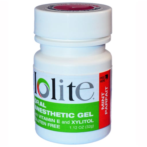 Iolite Topical Benzocaine Anesthetic Gel / Mint Parfait Flavor / 32g (1.12 oz) / Vitamin E / Xylitol / MADE IN USA