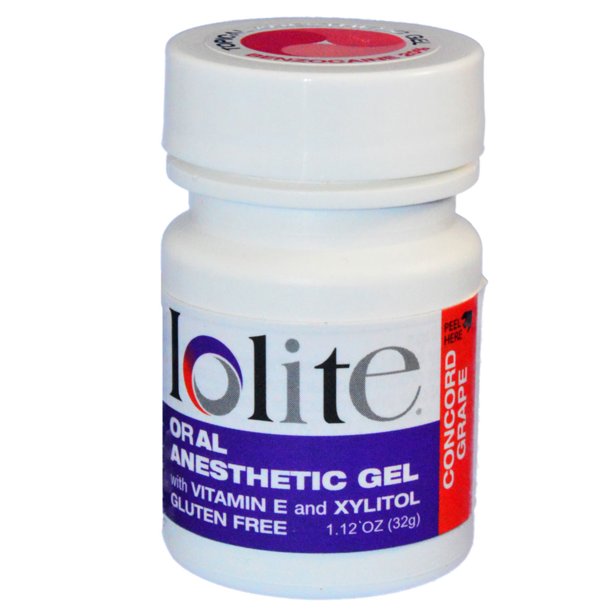 Iolite Topical Benzocaine Anesthetic Gel / Concord Grape Flavor / 32g (1.12 oz) / Vitamin E / Xylitol / MADE IN USA