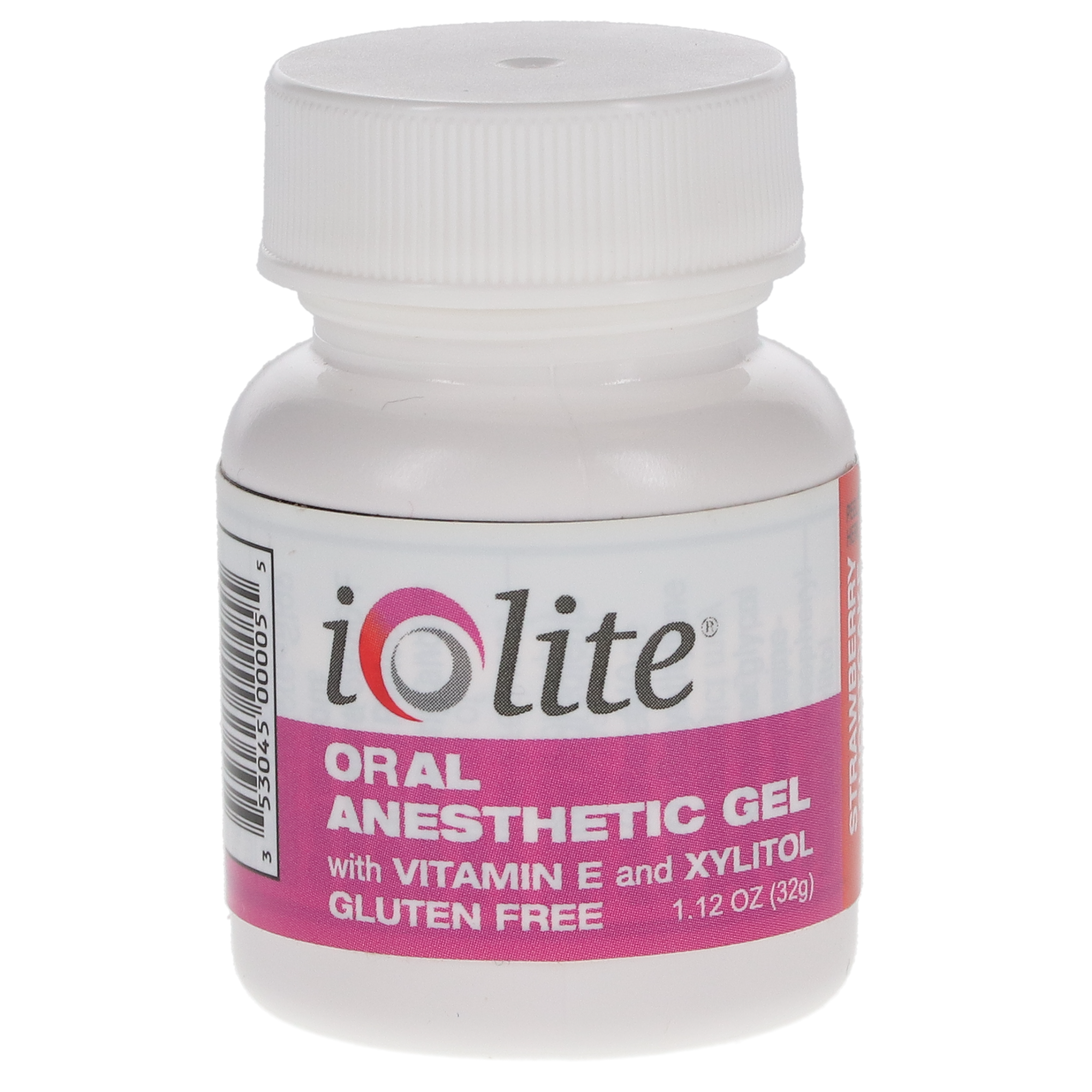 Iolite Topical Benzocaine Anesthetic Gel / Strawberry Shortcake Flavor / 32g (1.12 oz) / Vitamin E / Xylitol / MADE IN USA