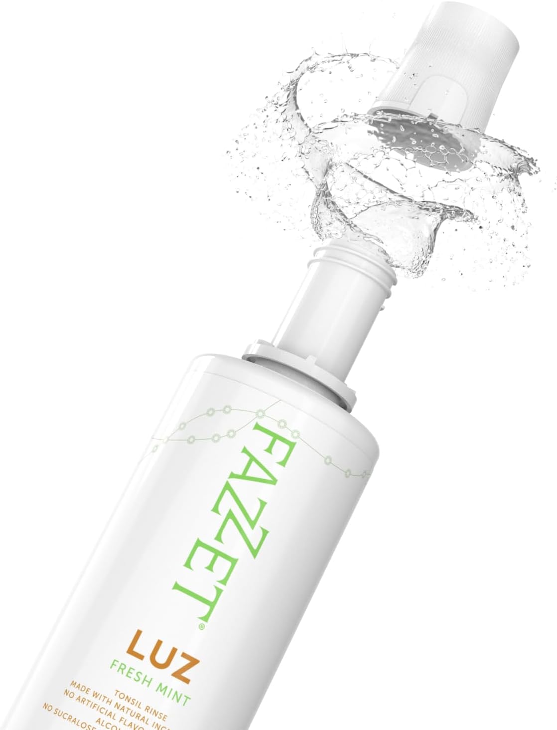 Fazzet Luz Tonsil Stone Prevention Oral Rinse Mouthwash / 17 fl oz (500 ml) bottle / Alcohol Free / Gluten Free / Paraben Free /  Fresh Mint Flavor / MADE IN USA