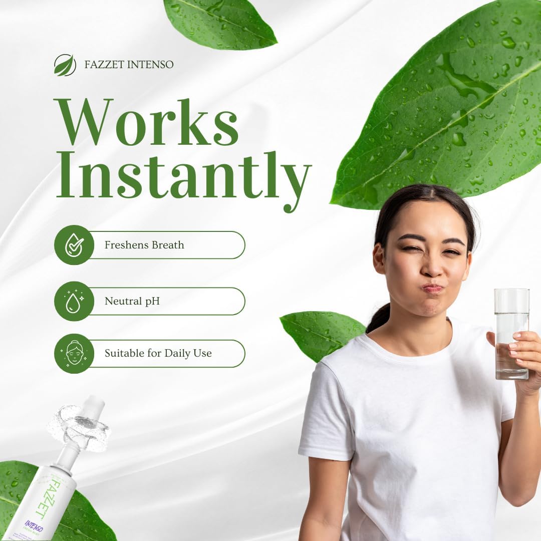 Fazzet Intenso Anti-Cavity Oral Rinse Mouthwash / 17 fl oz (500 ml) bottle / Alcohol Free / Gluten Free / Paraben Free /  Fresh Mint Flavor / MADE IN USA