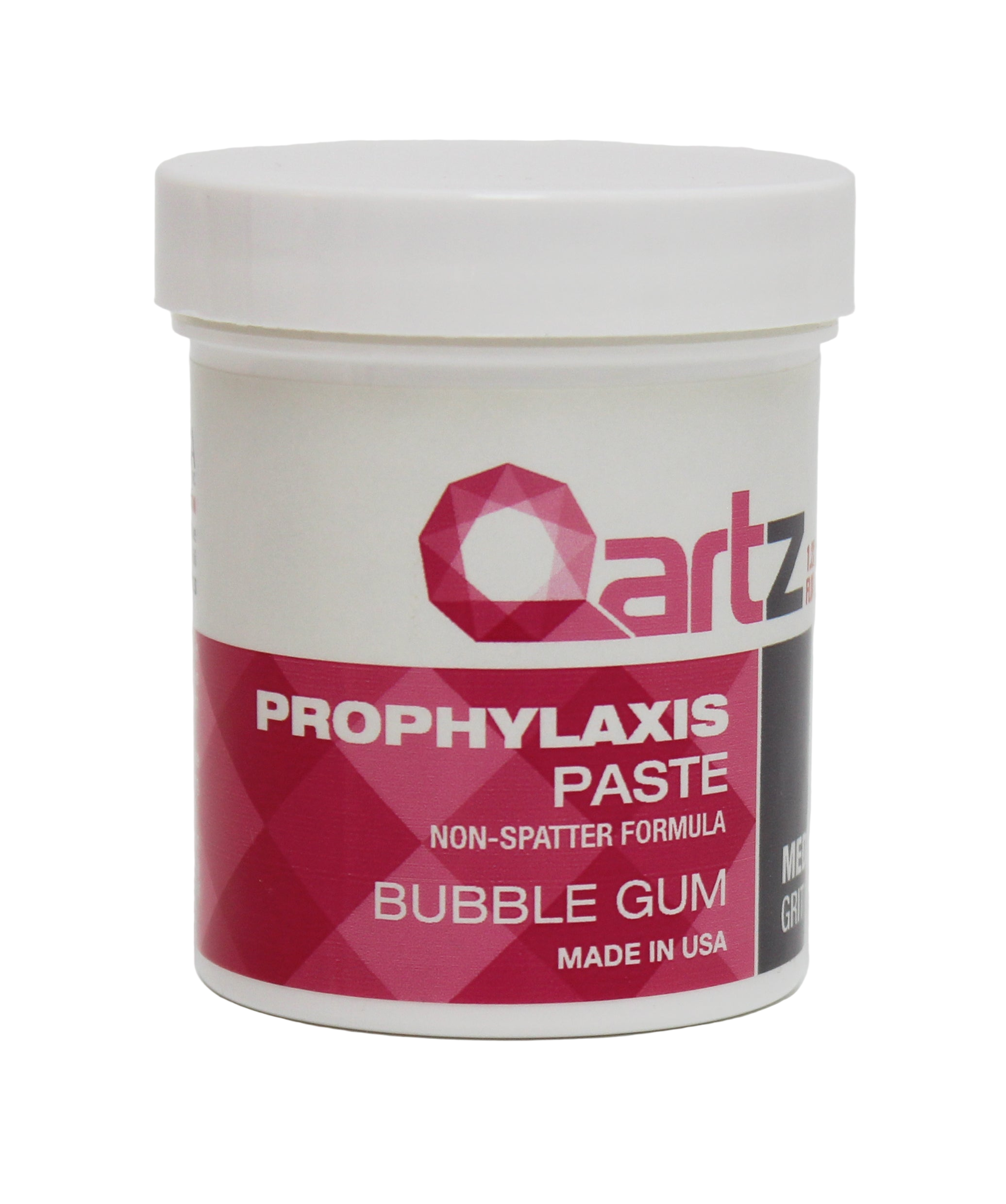 Qartz Medium Bubble Gum Prophy Paste Jar with Fluoride / 340g (12 oz) / Non-Drying / Splatter Free / Gluten Free / MADE IN USA