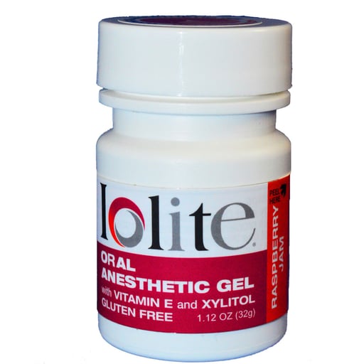Iolite Topical Benzocaine Anesthetic Gel / Raspberry Jam Flavor / 32g (1.12 oz) / Vitamin E / Xylitol / MADE IN USA