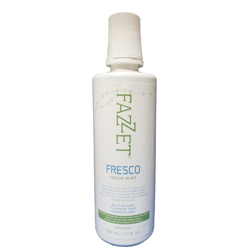 Fazzet Fresco Halitosis Dry Mouth Oral Rinse Mouthwash / 17 fl oz (500 ml) bottle / Alcohol Free / Gluten Free / Paraben Free /  Fresh Mint Flavor / MADE IN USA